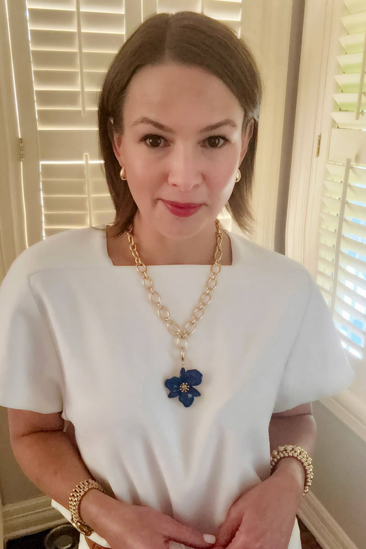 Connor Oval Linked Necklace in Shiny Gold