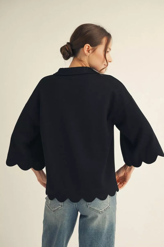 Diana - Scalloped Hem Top