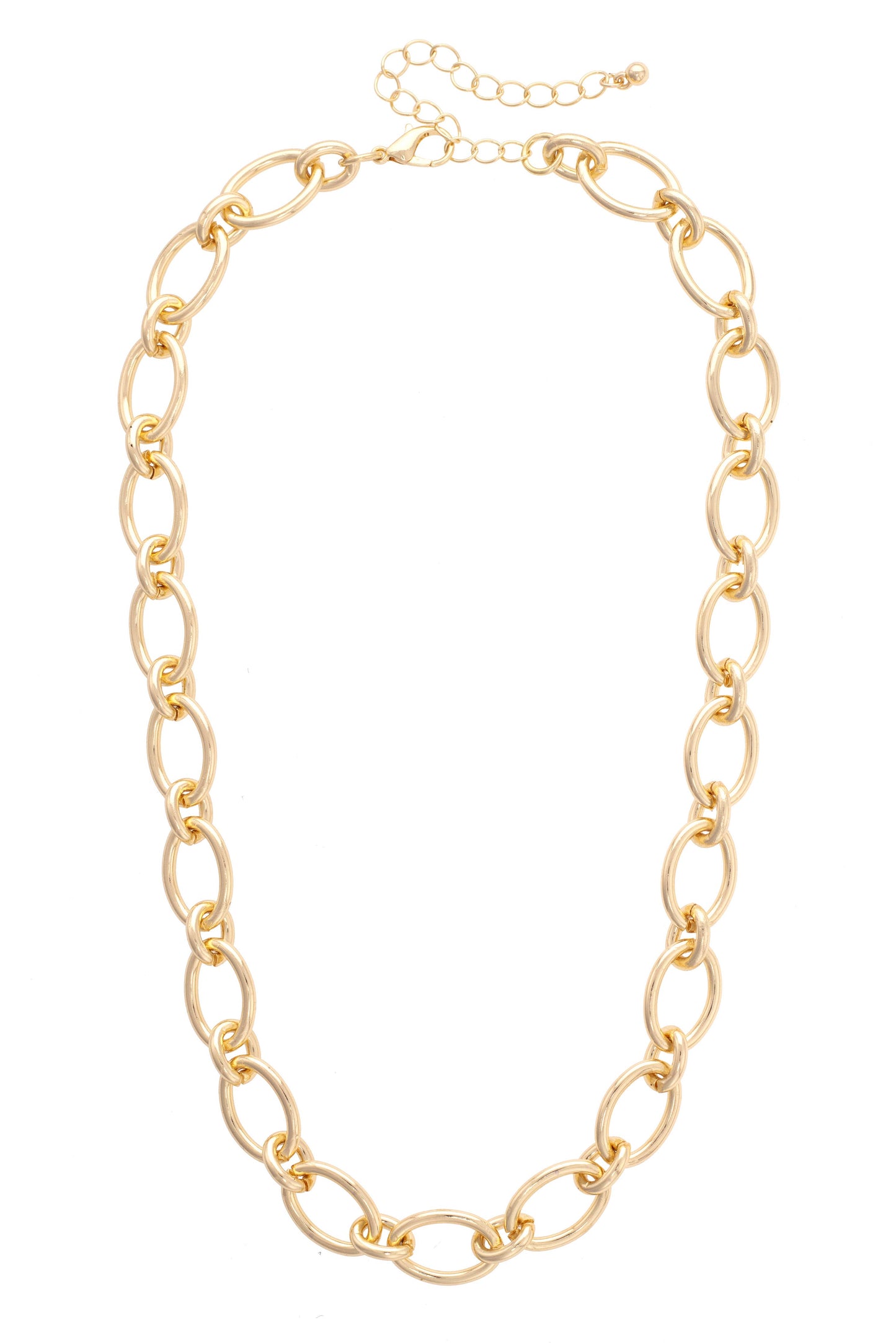 Connor Oval Linked Necklace in Shiny Gold