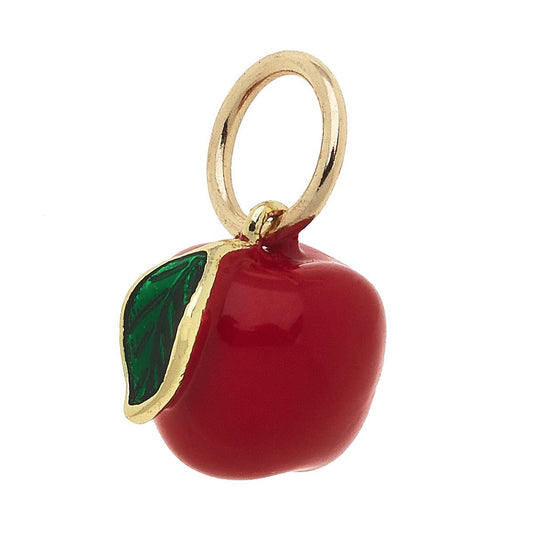 Apple Enamel Charm in Red