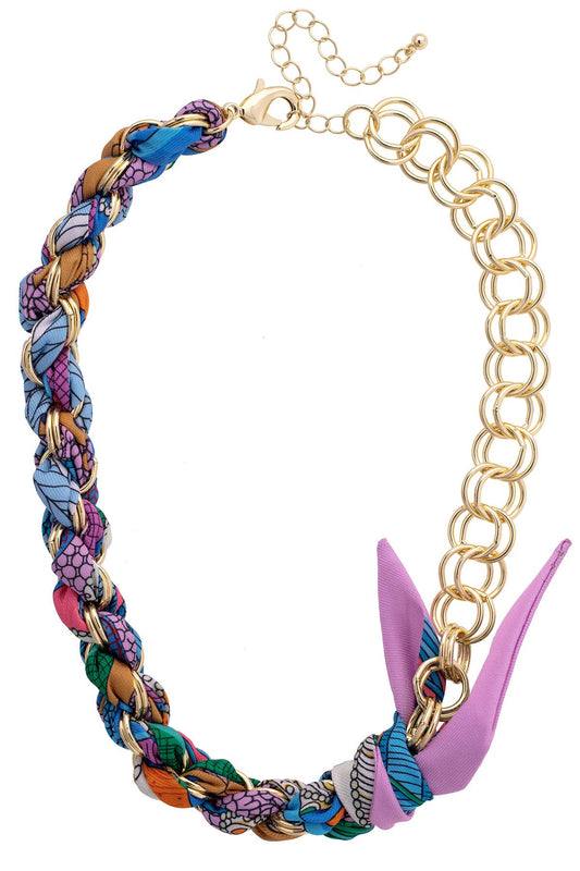 Noelle Chain Scarf Necklace in Multi