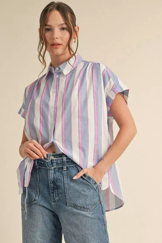 Frankie - Striped dolman sleeve top
