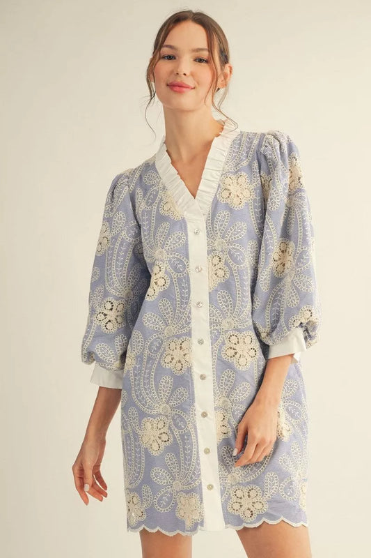 Candice - Crochet button down dress