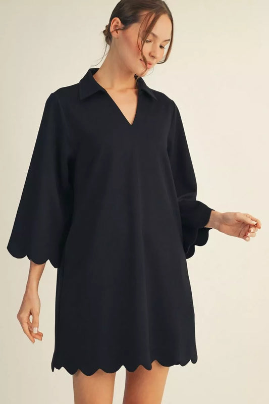 Della - Scalloped hem dress