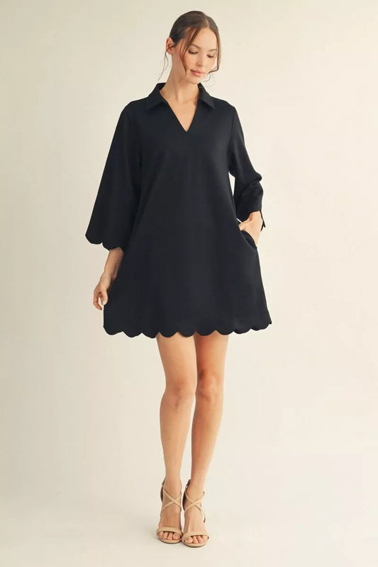Della - Scalloped hem dress